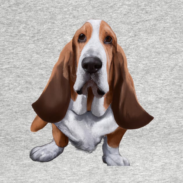 Cute Basset Hound Drawing by Play Zoo